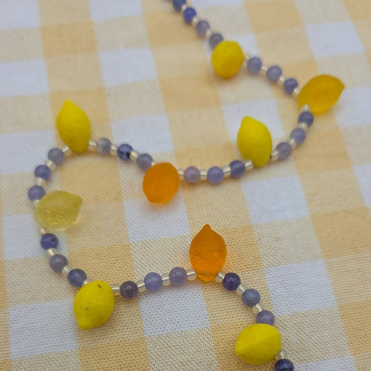 Lavender Lemonade Tanzanite Beaded Necklace