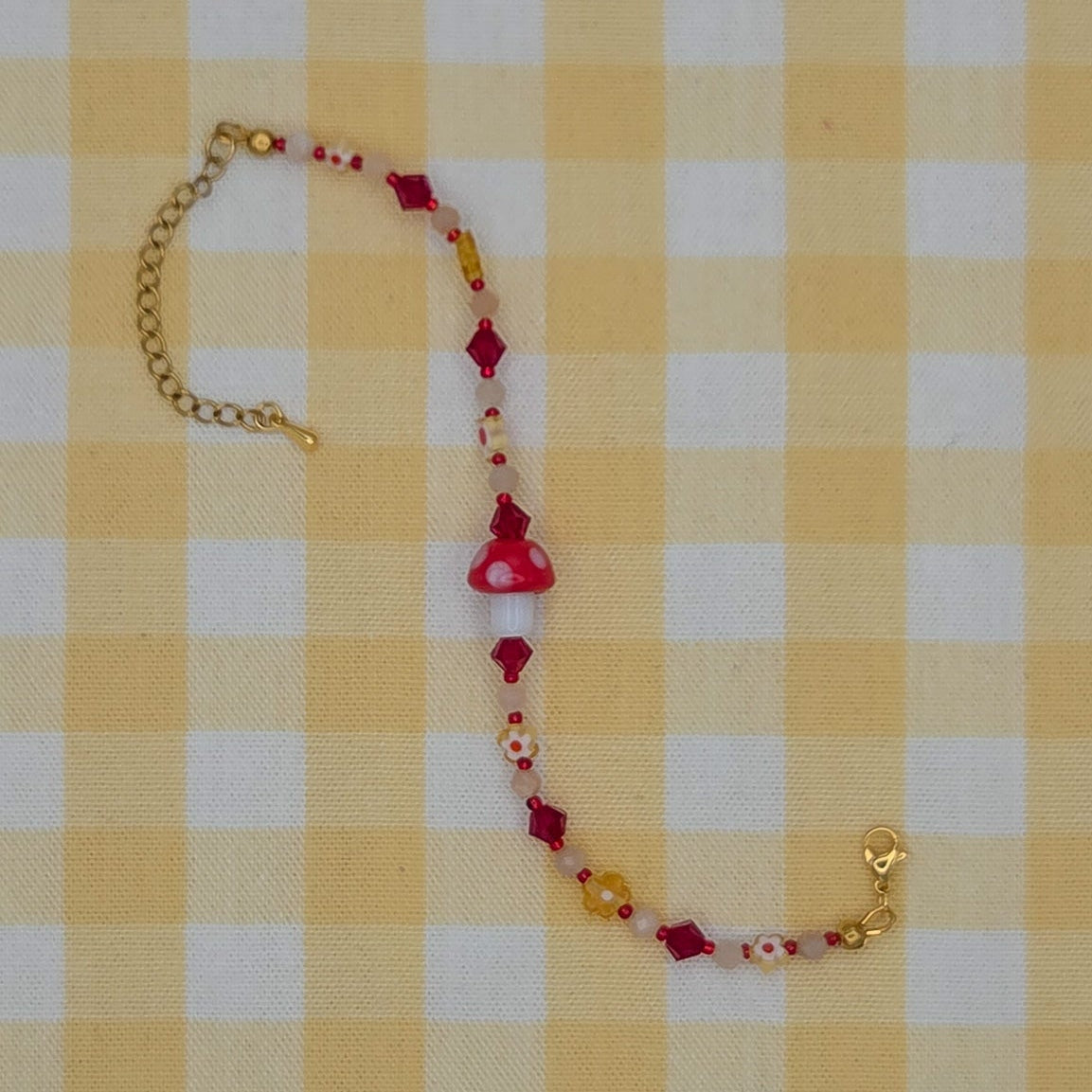 Sunshine Shroom Beaded Bracelet
