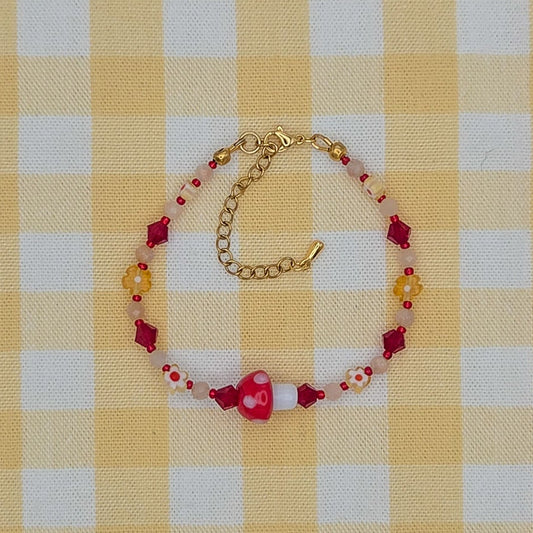 Sunshine Shroom Beaded Bracelet