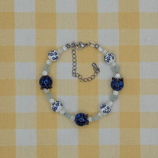 Blueberry Tea Glass Beaded Bracelet