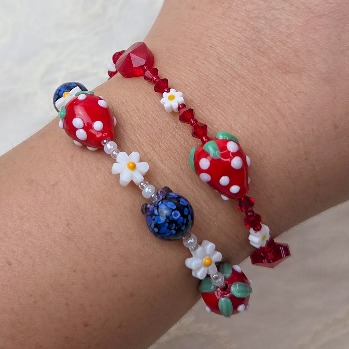 Berry Patch Bracelet • Glass Lampwork Fruit Beaded Bracelet