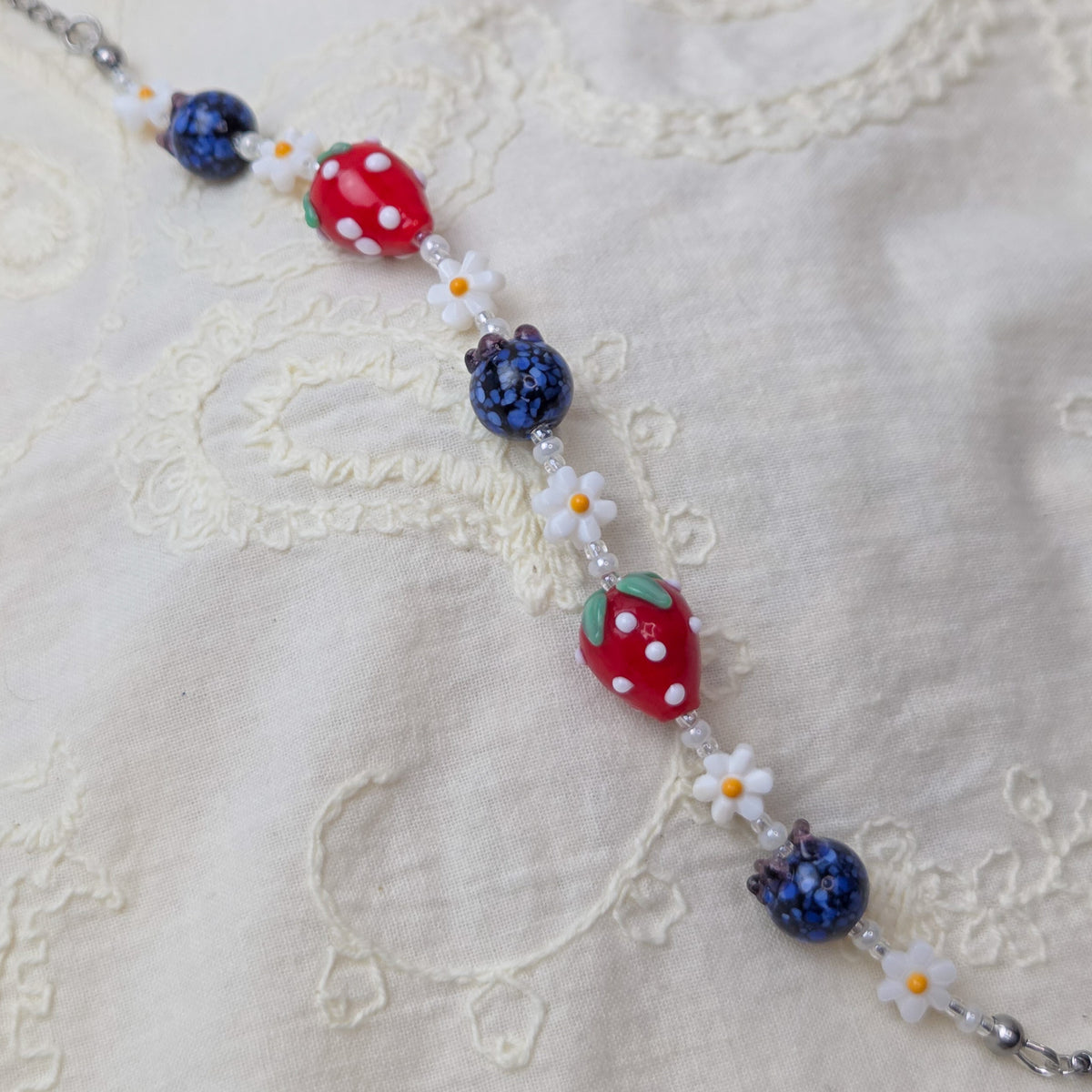 Berry Patch Bracelet • Glass Lampwork Fruit Beaded Bracelet