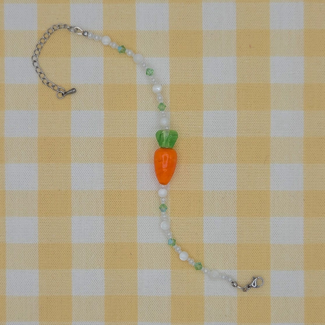 Carrot Blossom Glass Beaded Bracelet