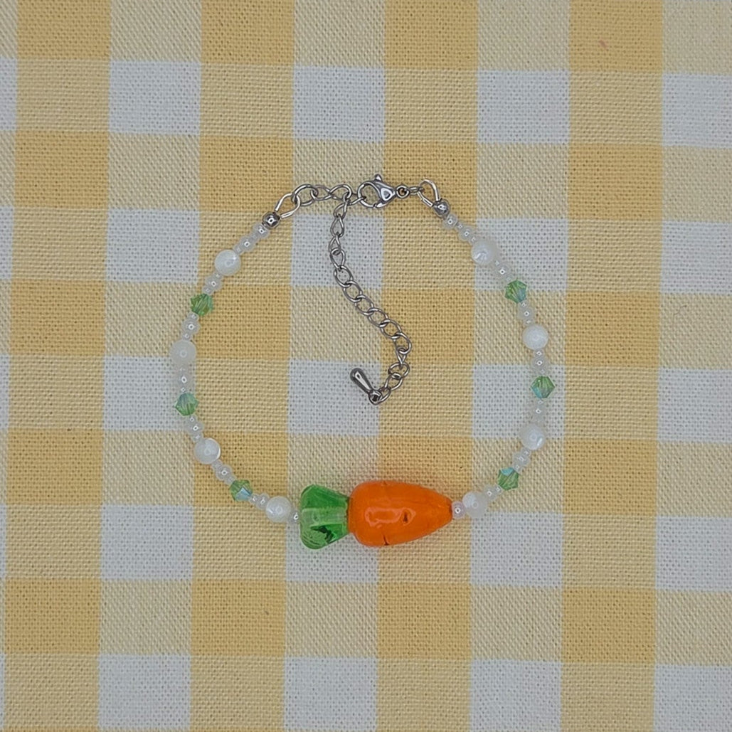 Carrot Blossom Glass Beaded Bracelet