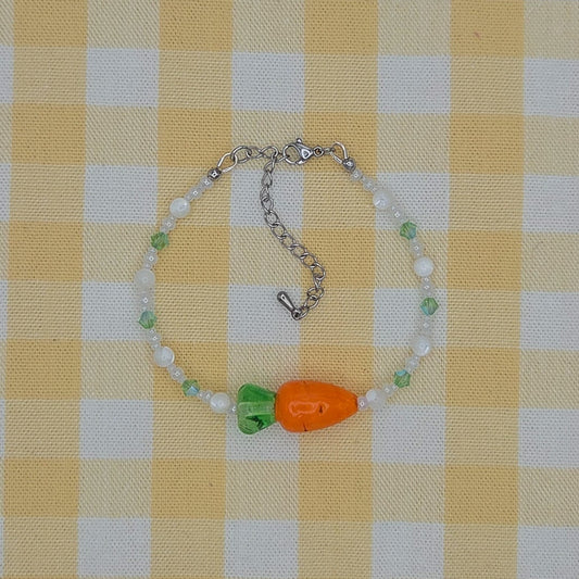 Carrot Blossom Glass Beaded Bracelet