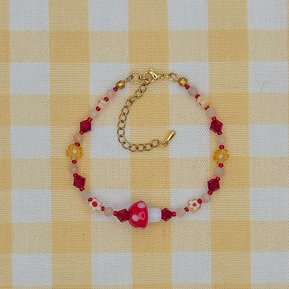 Sunshine Shroom Beaded Bracelet