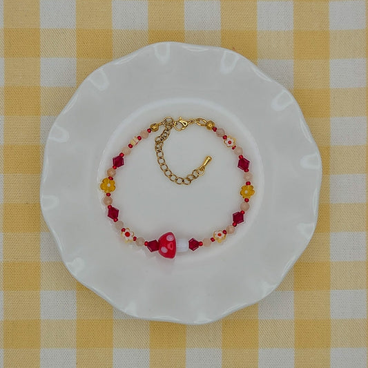 Sunshine Shroom Beaded Bracelet