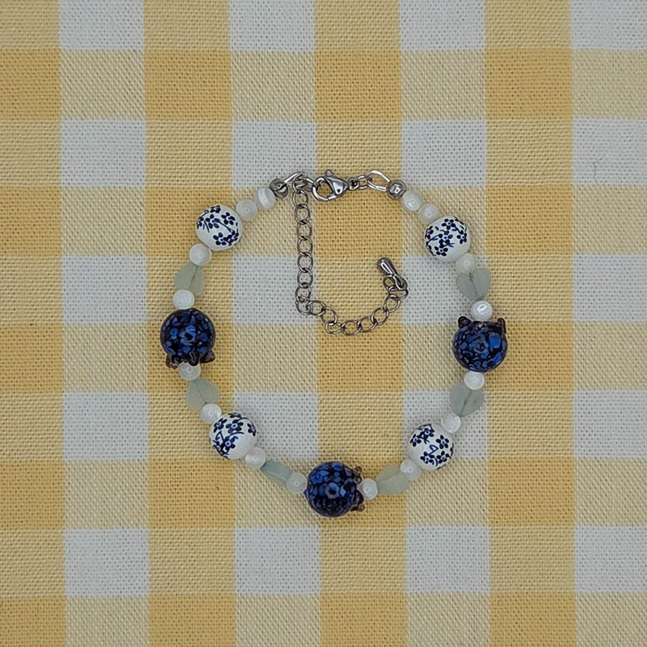 Blueberry Tea Glass Beaded Bracelet