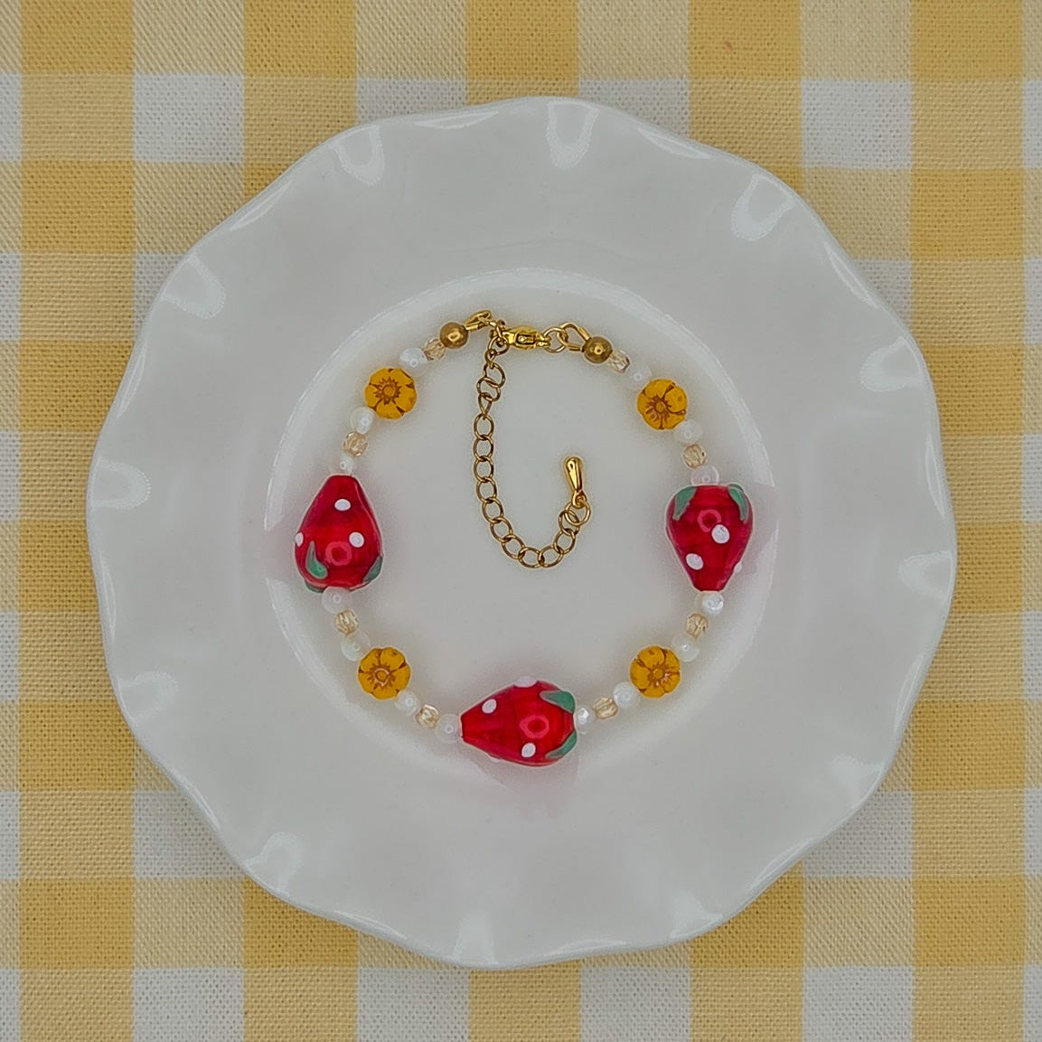 Strawberry Fields Glass Beaded Bracelet