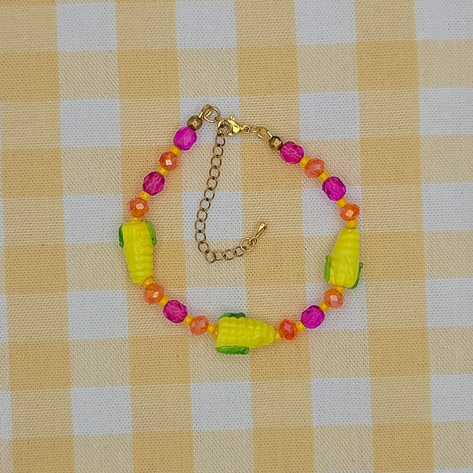 Sweet Corn Glass Beaded Bracelet