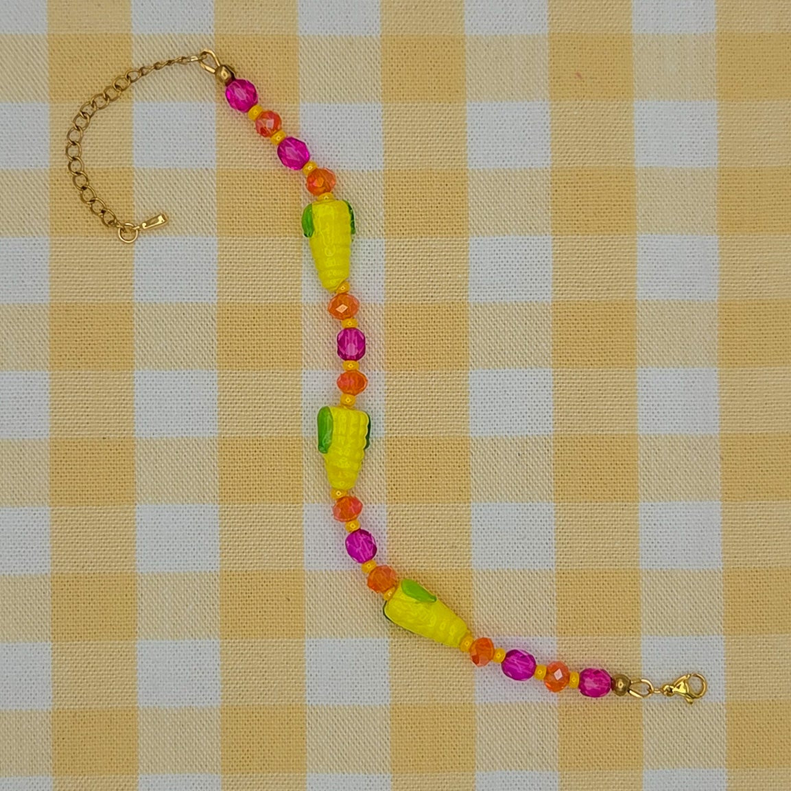 Sweet Corn Glass Beaded Bracelet