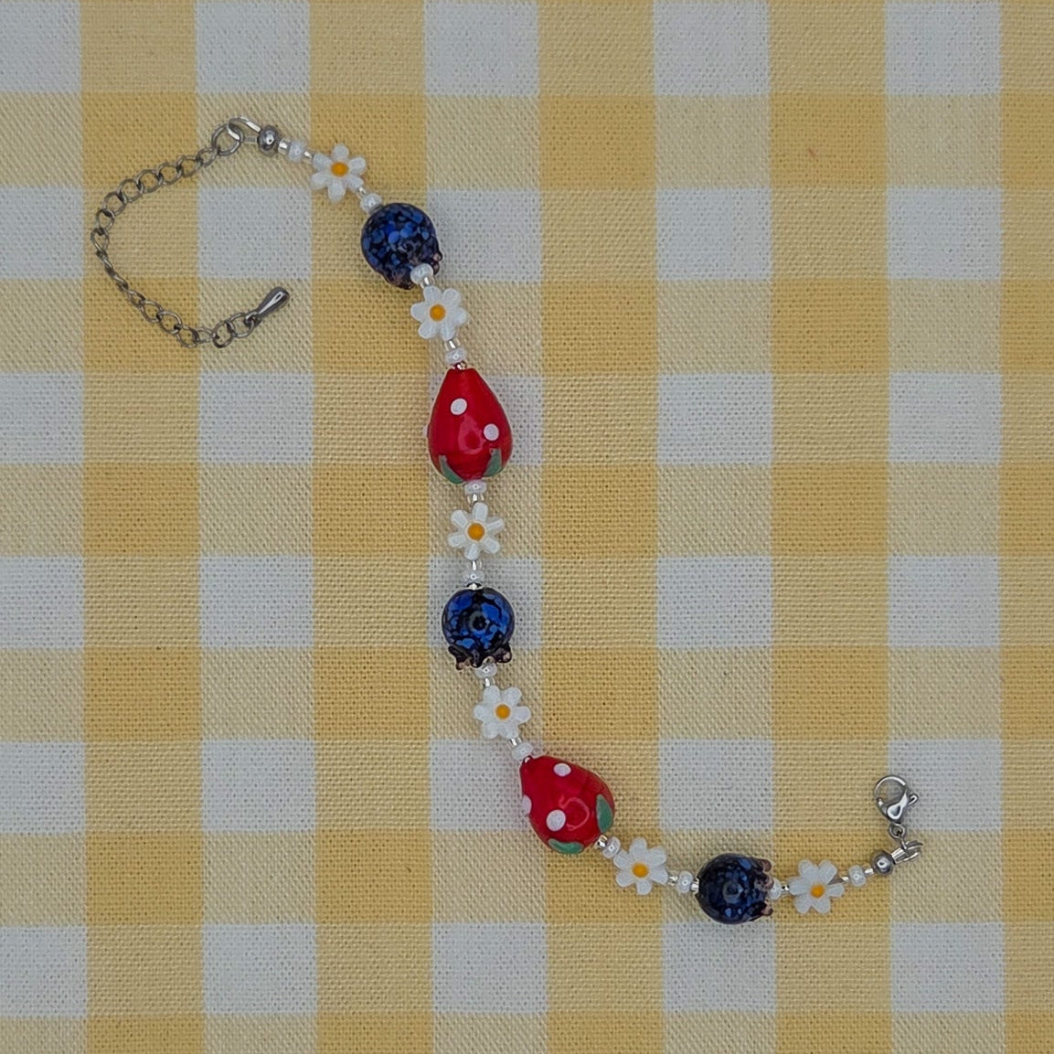 Berry Patch Bracelet • Glass Lampwork Fruit Beaded Bracelet