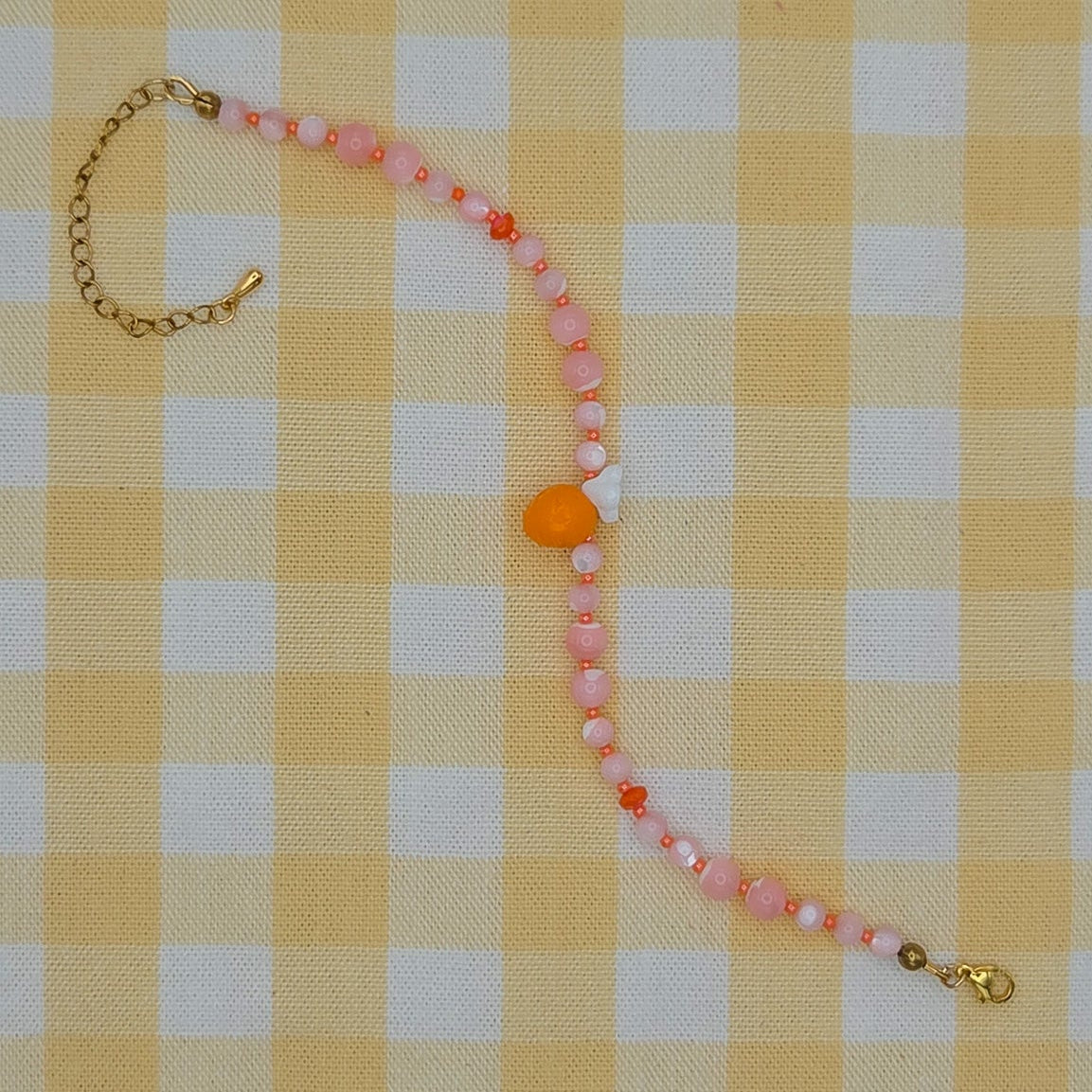 Orange Blossom Glass Beaded Bracelet