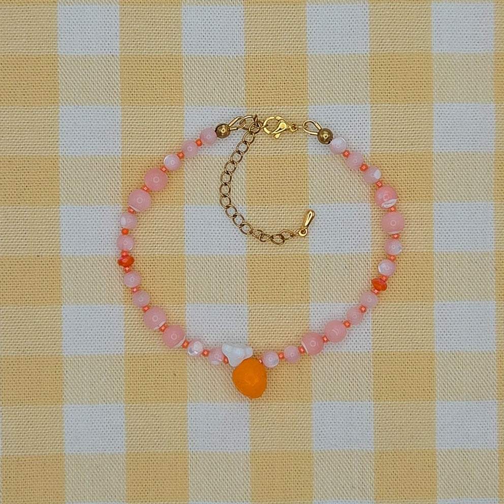 Orange Blossom Glass Beaded Bracelet