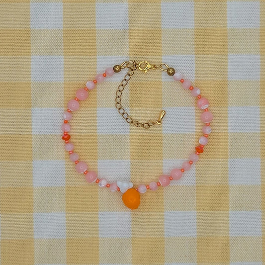 Orange Blossom Glass Beaded Bracelet