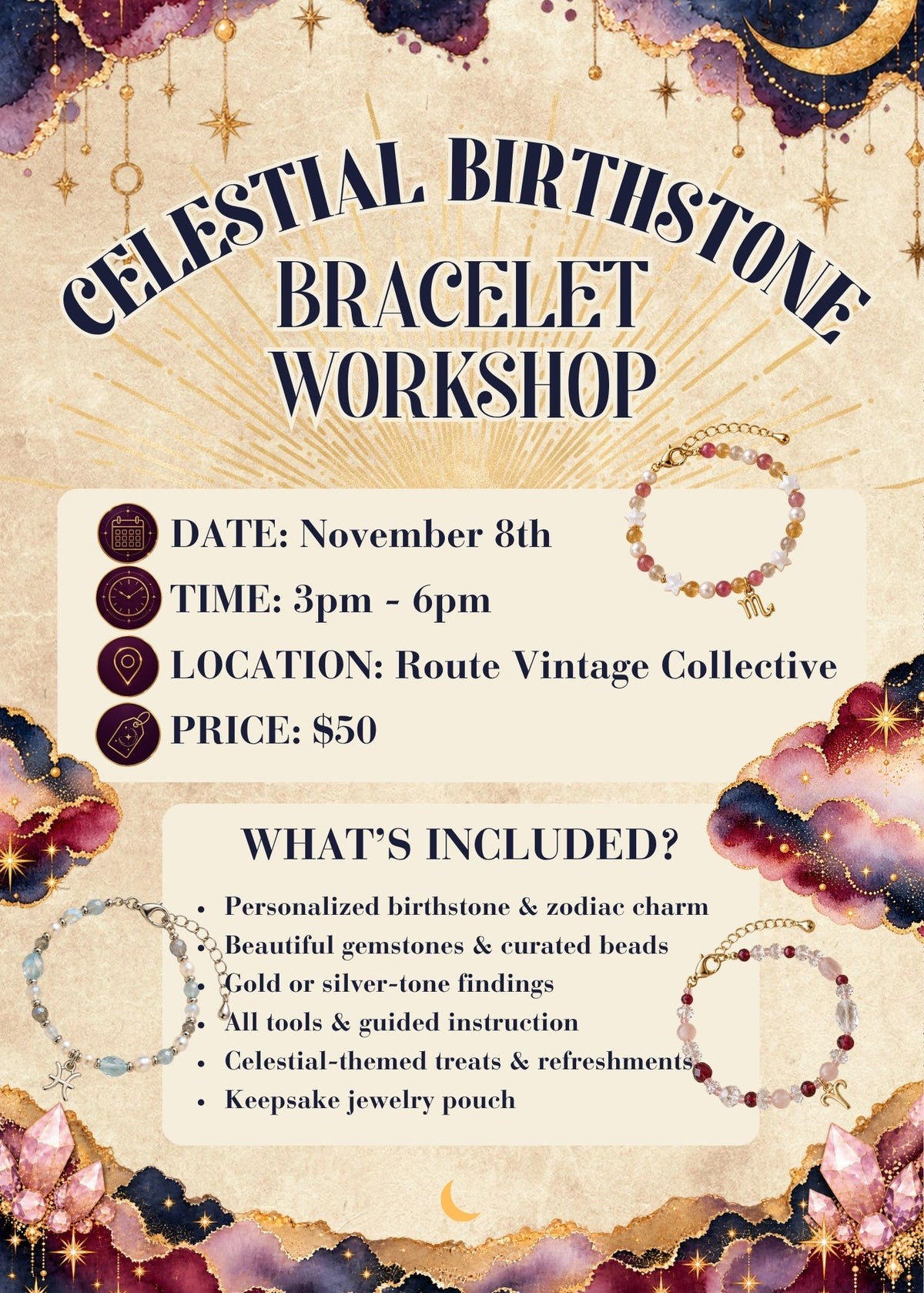 Celestial Birthstone Bracelet Workshop